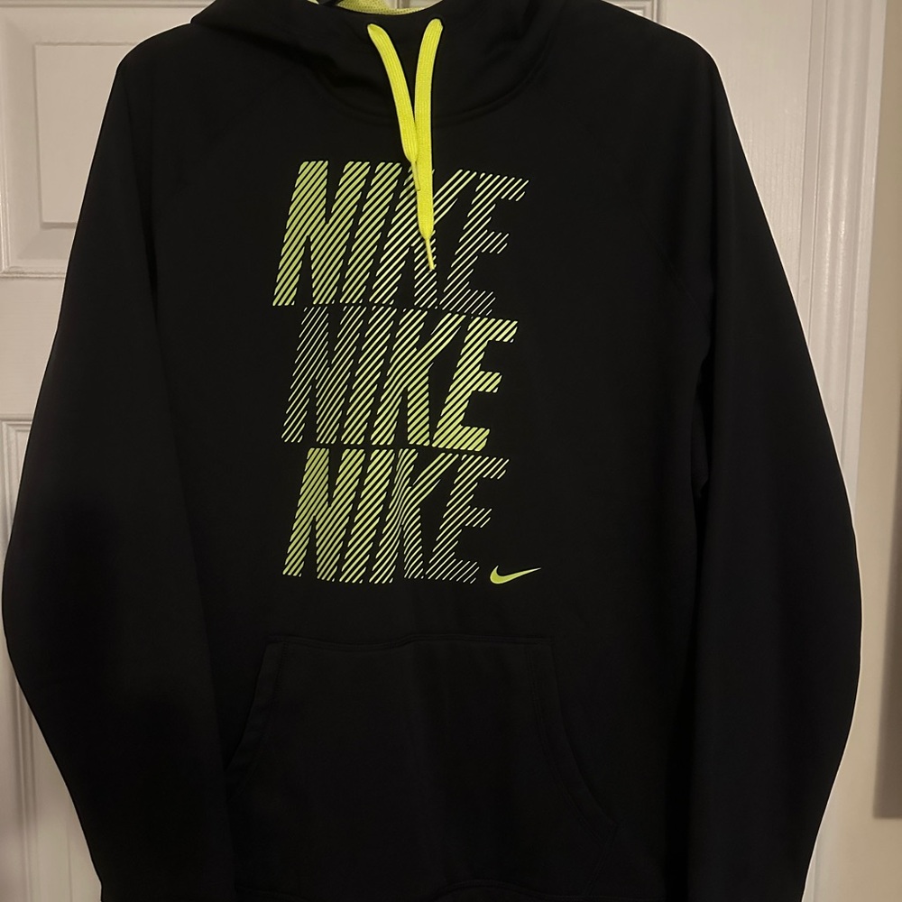 Nike Women’s Black Hoodie with Bright Green Highlights